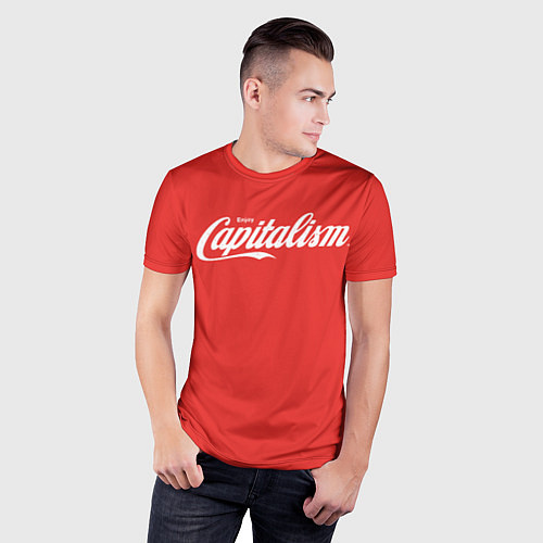 Мужская спорт-футболка Enjoy capitalism / 3D-принт – фото 3