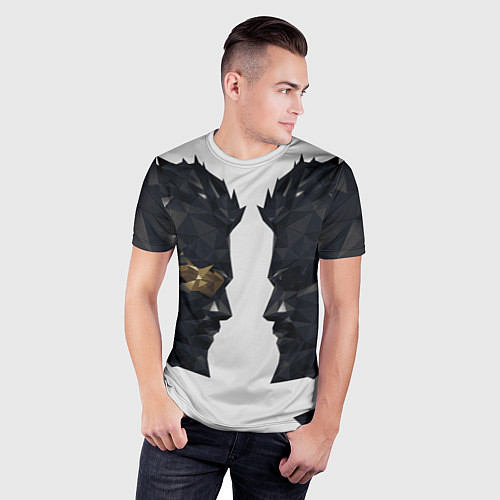 Мужская спорт-футболка Адам Дженсен в отражении deus ex / 3D-принт – фото 3