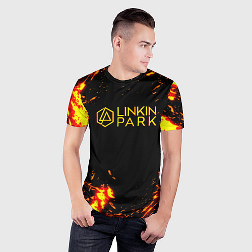 Мужская спорт-футболка Linkin park огненный стиль / 3D-принт – фото 3