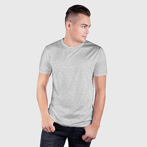 Мужская спорт-футболка Текстурный светло-серый / 3D-принт – фото 3