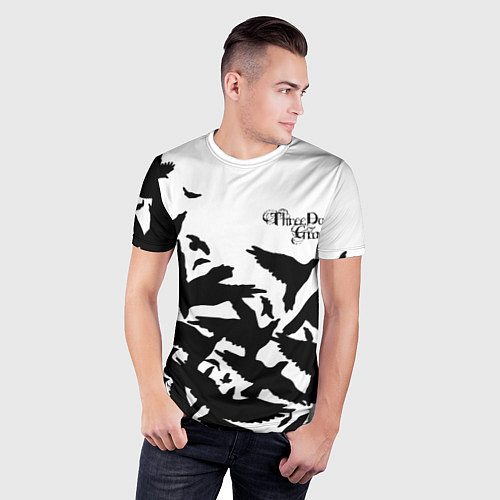 Мужская спорт-футболка Three Days Grace вороны бенд / 3D-принт – фото 3