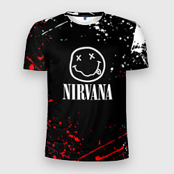 Футболка спортивная мужская Nirvana брызги красок, цвет: 3D-принт