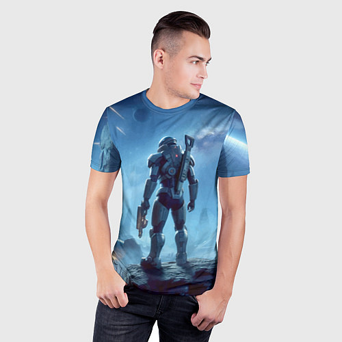 Мужская спорт-футболка Mass Effect - ai art / 3D-принт – фото 3