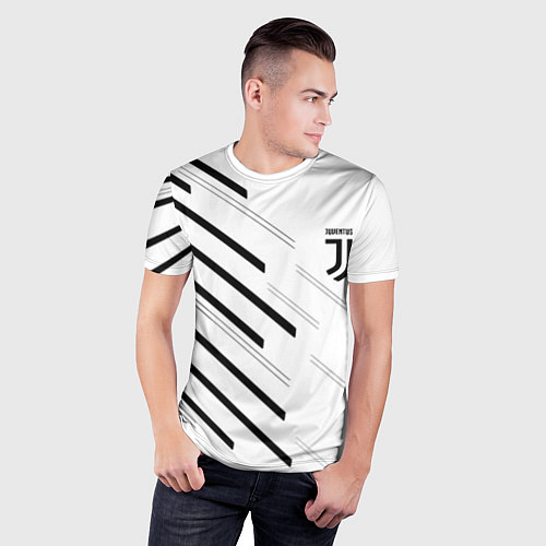 Мужская спорт-футболка Juventus sport geometry / 3D-принт – фото 3