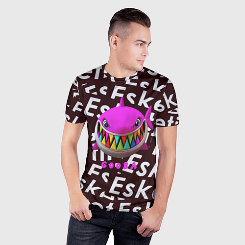 Мужская спорт-футболка Esskeetit logo pattern / 3D-принт – фото 3