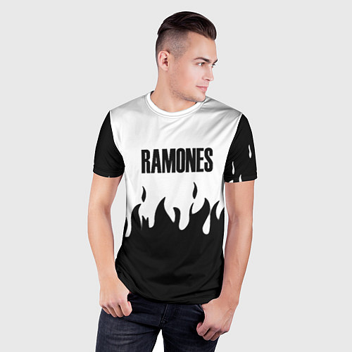 Мужская спорт-футболка Ramones fire black rock / 3D-принт – фото 3