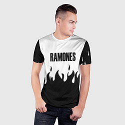 Футболка спортивная мужская Ramones fire black rock, цвет: 3D-принт — фото 2