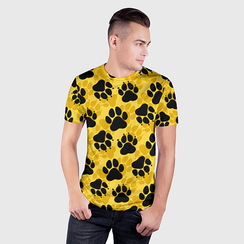 Мужская спорт-футболка Dogs paws / 3D-принт – фото 3