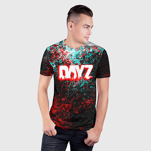 Мужская спорт-футболка Dayz глитч брызги красок / 3D-принт – фото 3