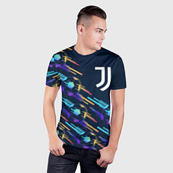 Футболка спортивная мужская Juventus градиентные мячи, цвет: 3D-принт — фото 2