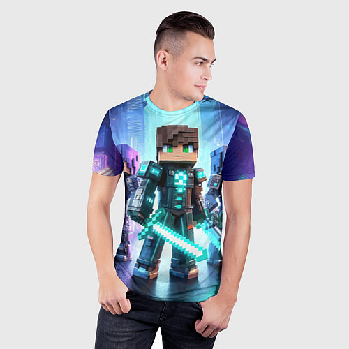 Мужская спорт-футболка Minecraft - characters ai art / 3D-принт – фото 3