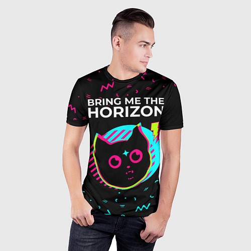 Мужская спорт-футболка Bring Me the Horizon - rock star cat / 3D-принт – фото 3