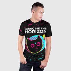Футболка спортивная мужская Bring Me the Horizon - rock star cat, цвет: 3D-принт — фото 2