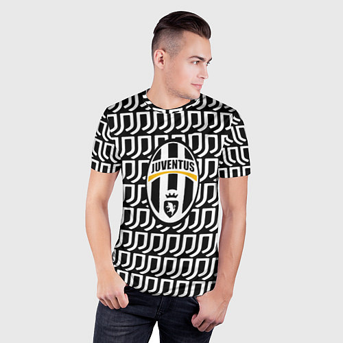 Мужская спорт-футболка Juventus pattern fc / 3D-принт – фото 3