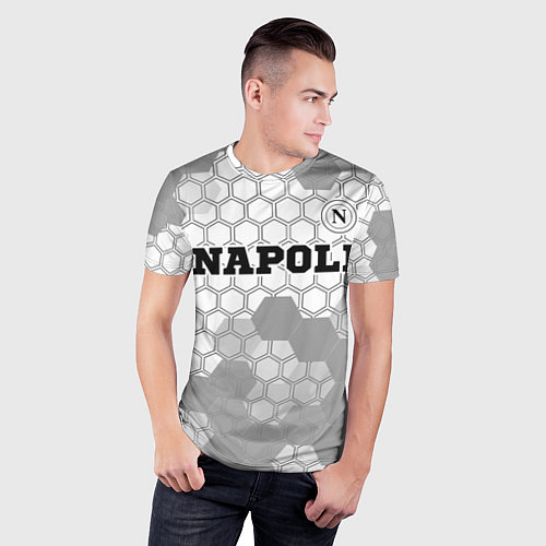 Мужская спорт-футболка Napoli sport на светлом фоне посередине / 3D-принт – фото 3