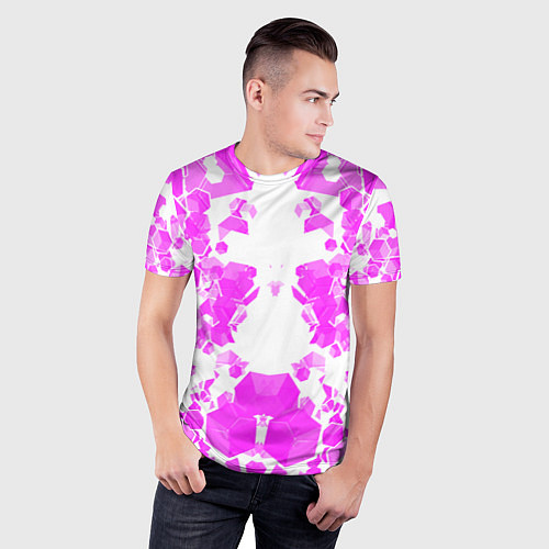 Мужская спорт-футболка Розовые осколки / 3D-принт – фото 3