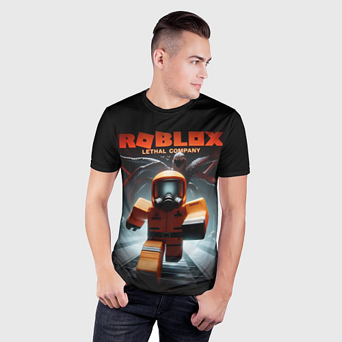 Мужская спорт-футболка Lethal Company x Roblox / 3D-принт – фото 3