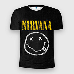 Футболка спортивная мужская Джинсовка с nirvana, цвет: 3D-принт