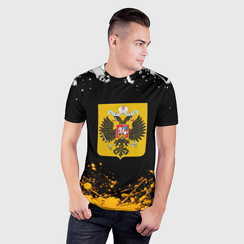Мужская спорт-футболка Имперская Россия краски абстрактные / 3D-принт – фото 3