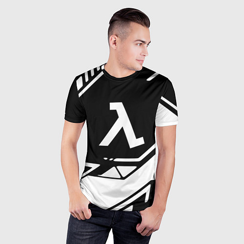 Мужская спорт-футболка Half life текстура геометрия / 3D-принт – фото 3