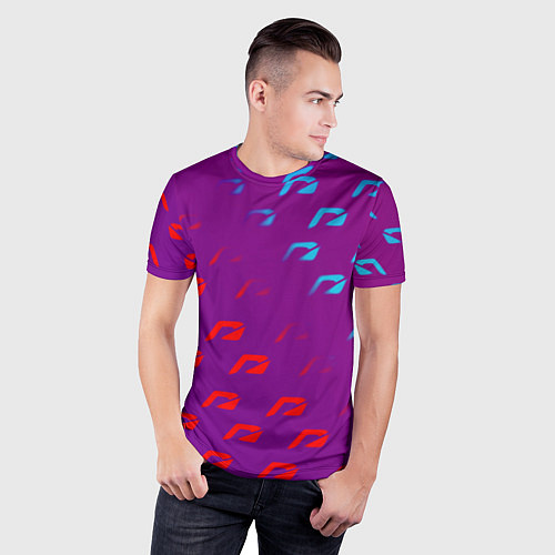 Мужская спорт-футболка НФС лого градиент текстура / 3D-принт – фото 3
