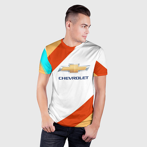 Мужская спорт-футболка Chevrolet line / 3D-принт – фото 3