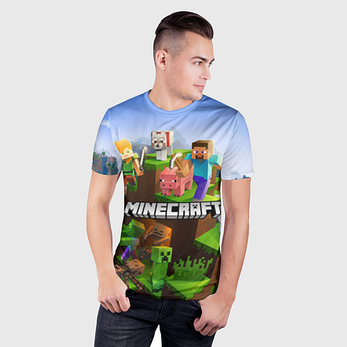 Мужская спорт-футболка Minecraft pixel world / 3D-принт – фото 3