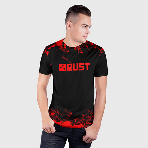 Мужская спорт-футболка RUST краски текстура шутер / 3D-принт – фото 3