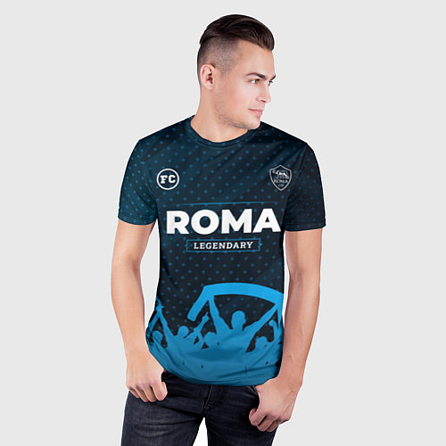 Мужская спорт-футболка Roma legendary форма фанатов / 3D-принт – фото 3