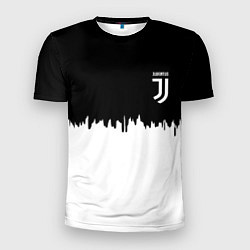 Футболка спортивная мужская Juventus белый огонь текстура, цвет: 3D-принт