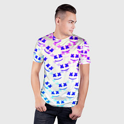 Футболка спортивная мужская Marshmello pattern neon, цвет: 3D-принт — фото 2