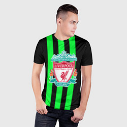 Футболка спортивная мужская Liverpool line green, цвет: 3D-принт — фото 2