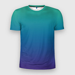 Мужская спорт-футболка Градиент зелёно-фиолетовый