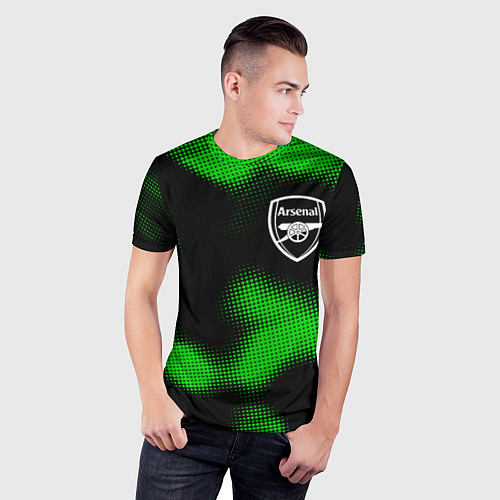 Мужская спорт-футболка Arsenal sport halftone / 3D-принт – фото 3