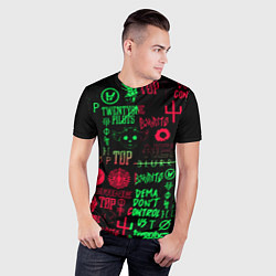 Футболка спортивная мужская Twenty one pilots pattern rock steel, цвет: 3D-принт — фото 2