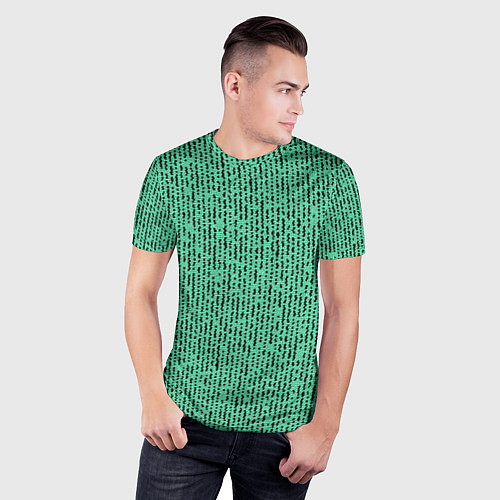 Мужская спорт-футболка Мозаика нефритовый зелёный / 3D-принт – фото 3