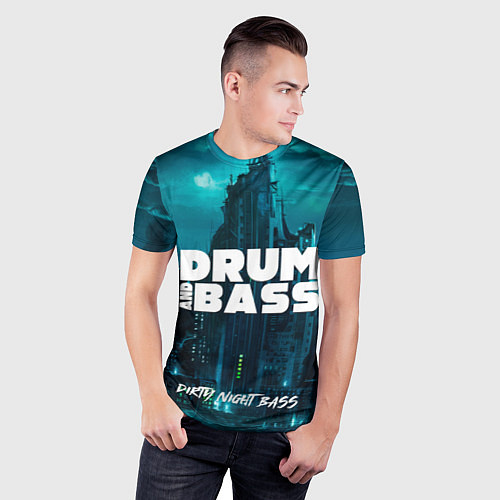 Мужская спорт-футболка Dnb night / 3D-принт – фото 3