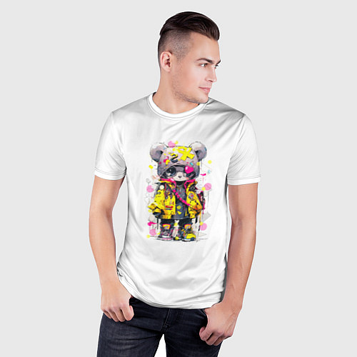 Мужская спорт-футболка Медвежонок аниме в стиле pop art / 3D-принт – фото 3