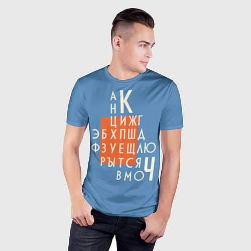 Мужская спорт-футболка Ретро буквы русского алфавита / 3D-принт – фото 3