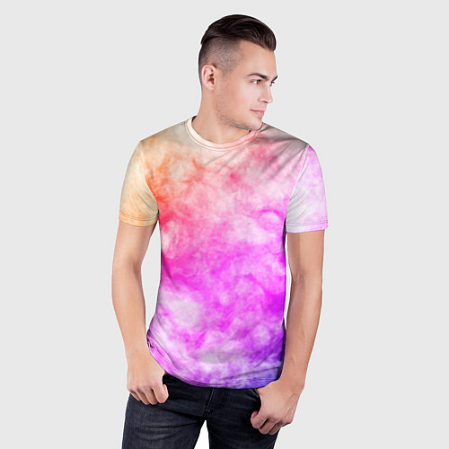Мужская спорт-футболка Colorful smoke 1 / 3D-принт – фото 3