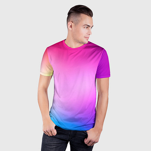 Мужская спорт-футболка Colorful gradient / 3D-принт – фото 3