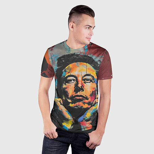 Мужская спорт-футболка Илон Маск граффити портрет / 3D-принт – фото 3