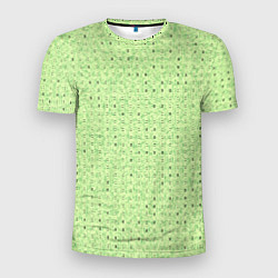 Футболка спортивная мужская Салатовый паттерн в мелкую полосочку, цвет: 3D-принт