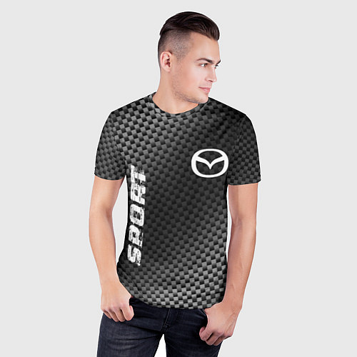 Мужская спорт-футболка Mazda sport carbon / 3D-принт – фото 3