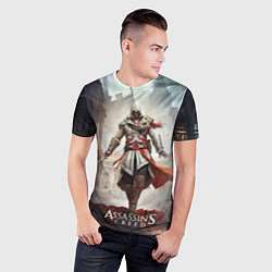 Футболка спортивная мужская Assassins creed старый город, цвет: 3D-принт — фото 2