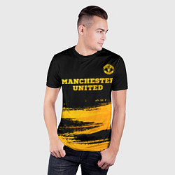 Футболка спортивная мужская Manchester United - gold gradient посередине, цвет: 3D-принт — фото 2