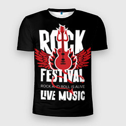 Футболка спортивная мужская Rock festival - live music, цвет: 3D-принт