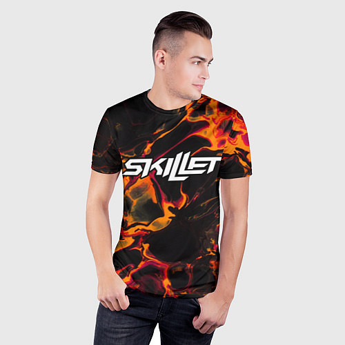 Мужская спорт-футболка Skillet red lava / 3D-принт – фото 3
