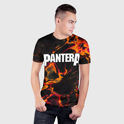 Мужская спорт-футболка Pantera red lava / 3D-принт – фото 3