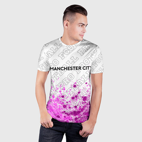 Мужская спорт-футболка Manchester City pro football посередине / 3D-принт – фото 3